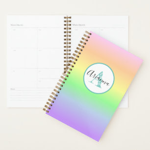 Pastel Rainbow Mit Monogramm Personalisiert Planer