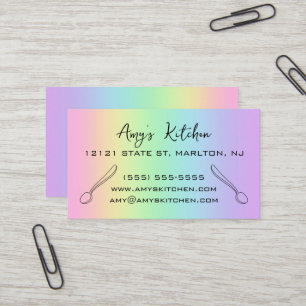 Pastel Rainbow mit Spoons Business Cards Visitenkarte