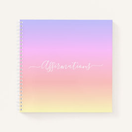 Pastel Rainbow mit weißen Bindungsnachweisen Notizbuch