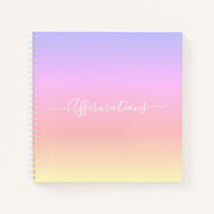 Pastel Rainbow mit weißen Bindungsnachweisen Notizbuch