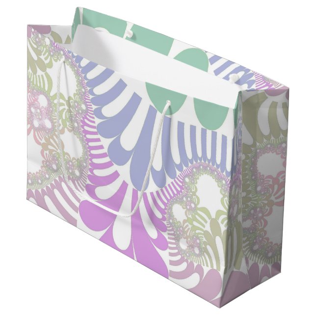 Pastel Rainbow Mod Große Geschenktasche Geschenktüte (Vorderseite Schrägansicht)