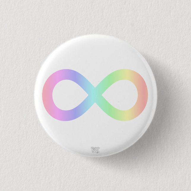 Pastel Rainbow Neurodiversity-Symbol/ Autismus/ AD Button (Vorderseite)