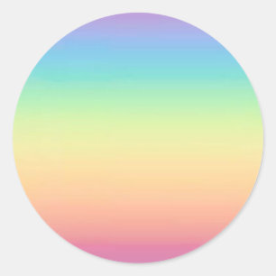 Pastel Rainbow Ombre Runder Aufkleber