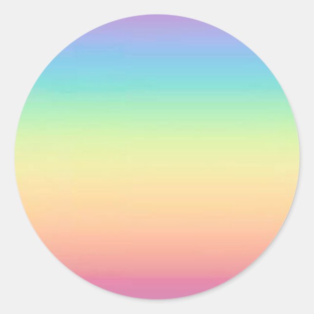 Pastel Rainbow Ombre Runder Aufkleber (Vorderseite)