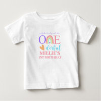Pastel Rainbow ONEderful 1. Birthday Baby T - Shir
