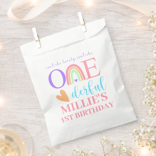Pastel Rainbow ONEderful 1st Birthday Sacs préféré (Coupé)
