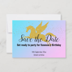 PASTEL RAINBOW OR UNICORN ENREGISTRER LA DATE RSVP