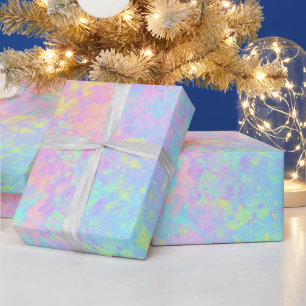 Pastel Rainbow Paint Spritzers Geschenkpapier