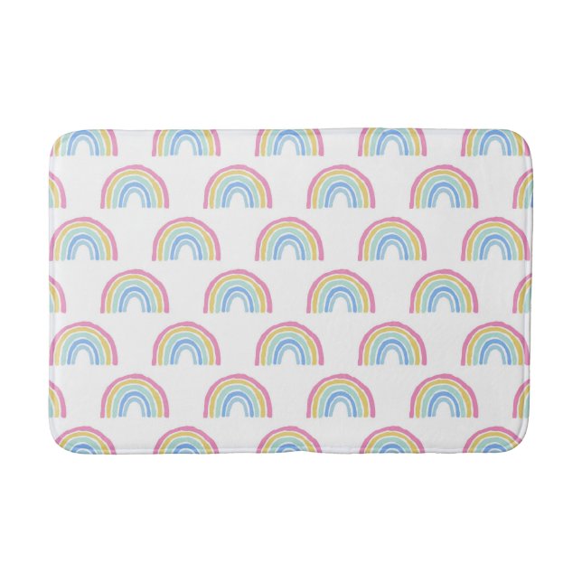 Pastel Rainbow Pattern Badematte (Vorderseite)