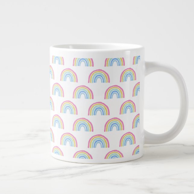 Pastel Rainbow Pattern Jumbo-Tasse (Rechts)