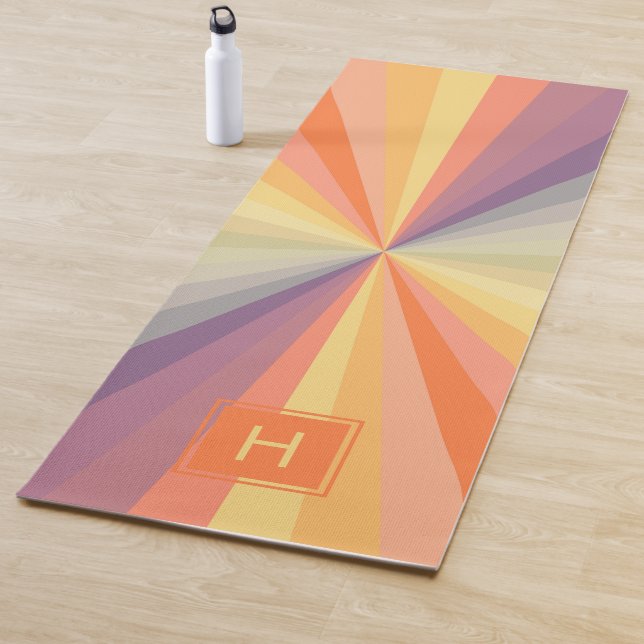 Pastel Rainbow Pattern Monogram Exercise Yogamatte (Beispiel)