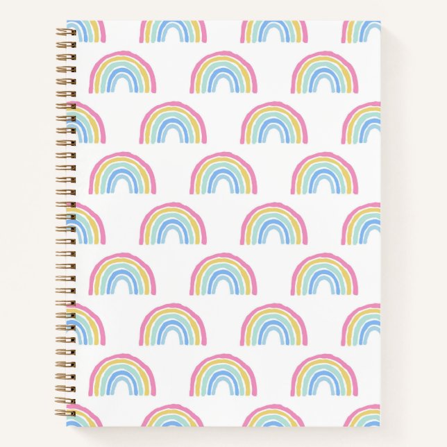 Pastel Rainbow Pattern Notizbuch (Vorderseite)