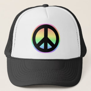 Pastel Rainbow Peace Sign Truckerkappe