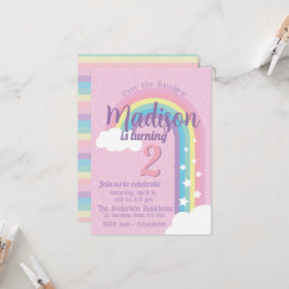Pastel Rainbow Pink Einladung