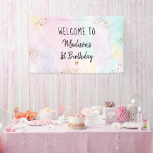 Pastel Rainbow Pink Gold Geburtstag