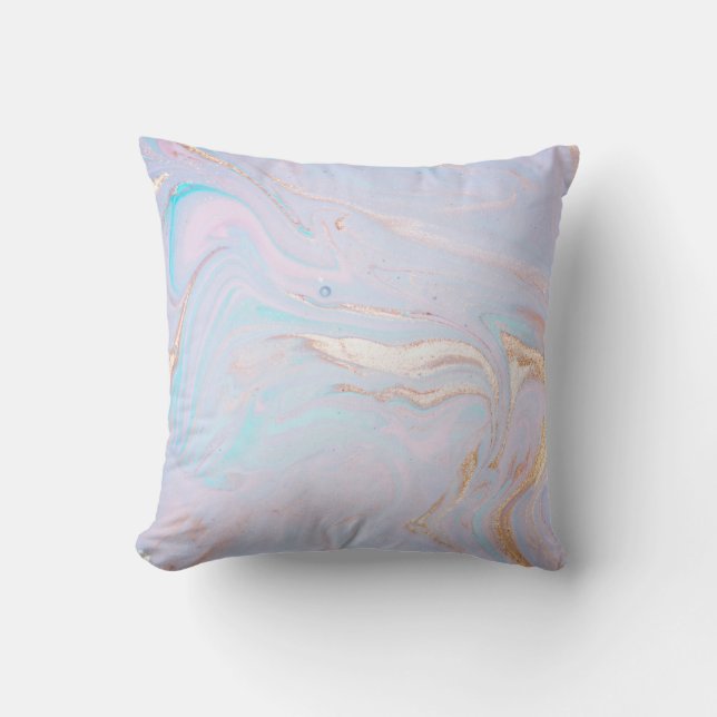 PASTEL RAINBOW PINK MARBLE CUSHION KISSEN (Vorderseite)