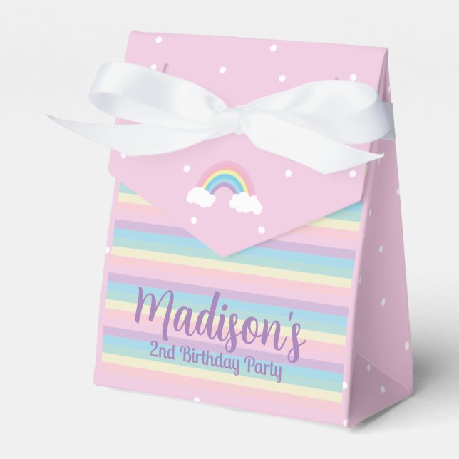 Pastel Rainbow Pink Mini Favor Box Geschenkschachtel (Vorderseite)