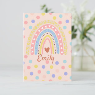 Pastel Rainbow Polka Dot School , Niedlich Back-to Dankeskarte