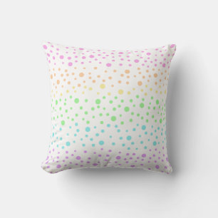Pastel Rainbow Polka Dots Throw Kissen