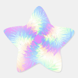 Pastel Rainbow Pompom Stern-Aufkleber