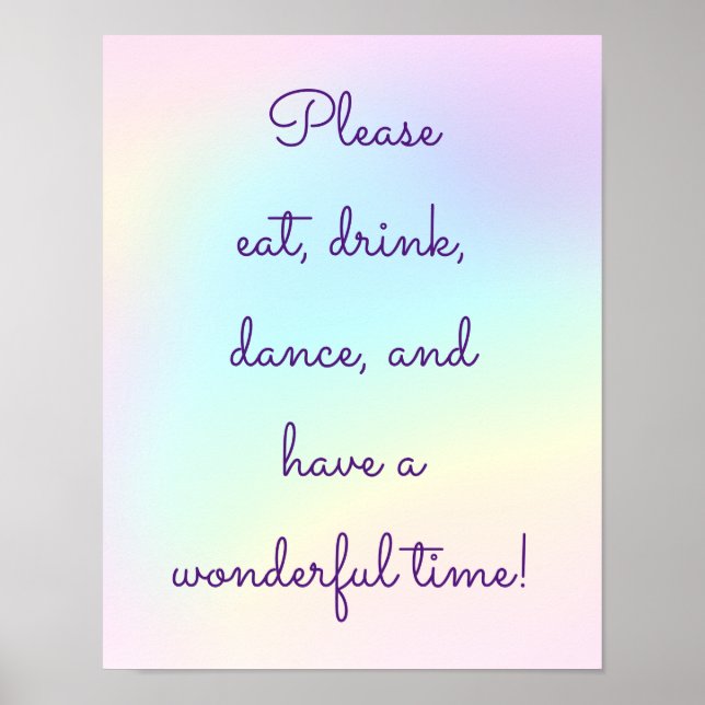 Pastel Rainbow Prismatic Lesbian Wedding Poster (Vorne)