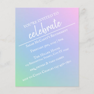 Pastel Rainbow Retirement Party Flyer