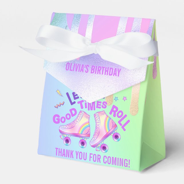 Pastel Rainbow | Roller Skaten Birthday Geschenkschachtel (Vorderseite)