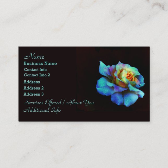 Pastel Rainbow Rose Business Cards Visitenkarte (Vorderseite)