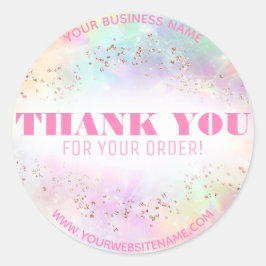 Pastel Rainbow Rose Gold Vielen Dank, dass Sie den Runder Aufkleber