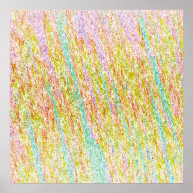 Pastel Rainbow Scribbles Poster (Vorne)