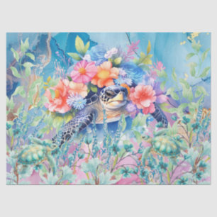 Pastel Rainbow & Sea Turtles Decoupage Seidenpapier