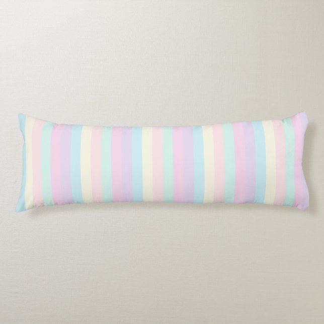 Pastel Rainbow Sherbet Streifen Seitenschläferkissen (Vorderseite)