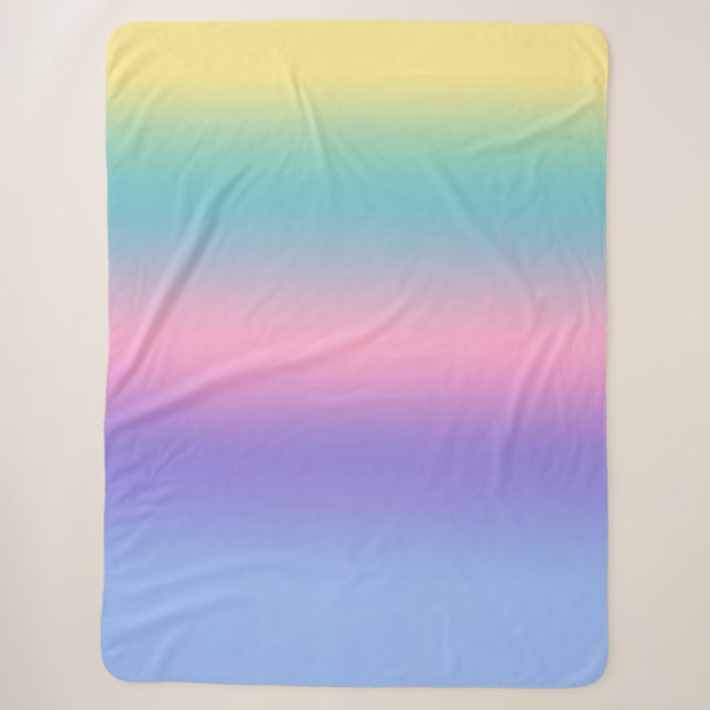 Pastel Rainbow Sky Ästhetische Ombre Gradient Chic Sherpadecke (Vorderseite)