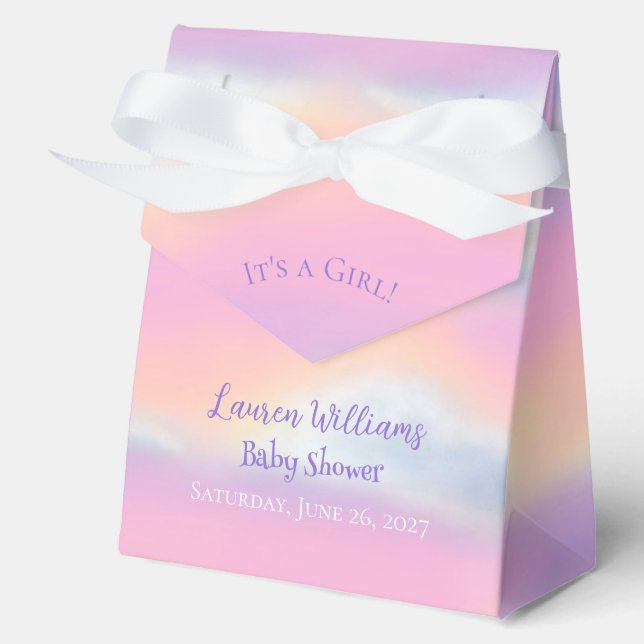 Pastel Rainbow Sky Baby Dusche Geschenkschachtel (Vorderseite)