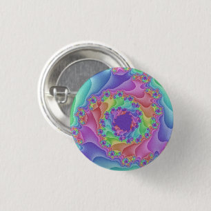 Pastel Rainbow Spiral Button