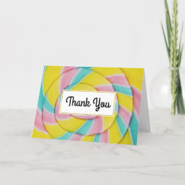 Pastel Rainbow Spiral Candy Dankeskarte