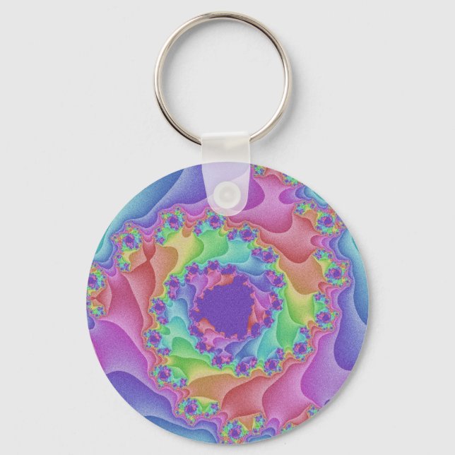 Pastel Rainbow Spiral Schlüsselanhänger (Vorderseite)