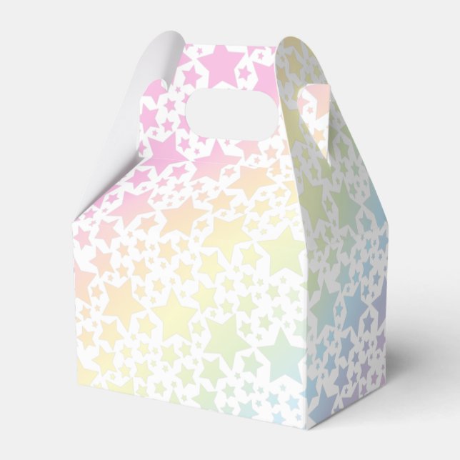 Pastel Rainbow Star Kinderdusche Geschenkschachtel (Vorderseite)