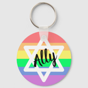 Pastel Rainbow Star von David   LGBTQ-Alleinmeldun Schlüsselanhänger