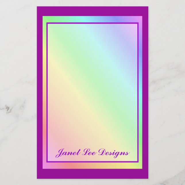 Pastel Rainbow Stationery Briefpapier (Vorderseite)