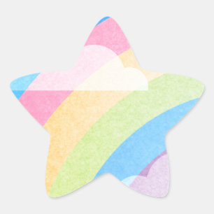 Pastel Rainbow Stern-Aufkleber