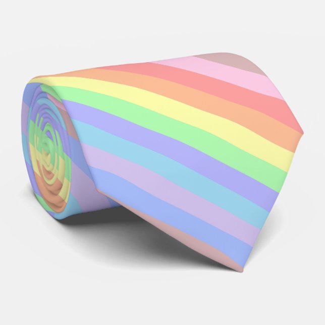 Pastel Rainbow Streifen der Krawatte (Gerollt)