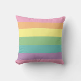 Pastel Rainbow Stripe Kissen