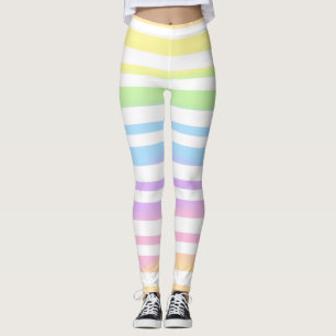 Pastel Rainbow Stripes Abstrakte Weichzeichnung Ar Leggings