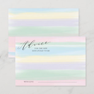 Pastel Rainbow Stripes Advice Card Kinderdusche Einladung