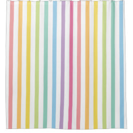 Pastel Rainbow Stripes Duschvorhang