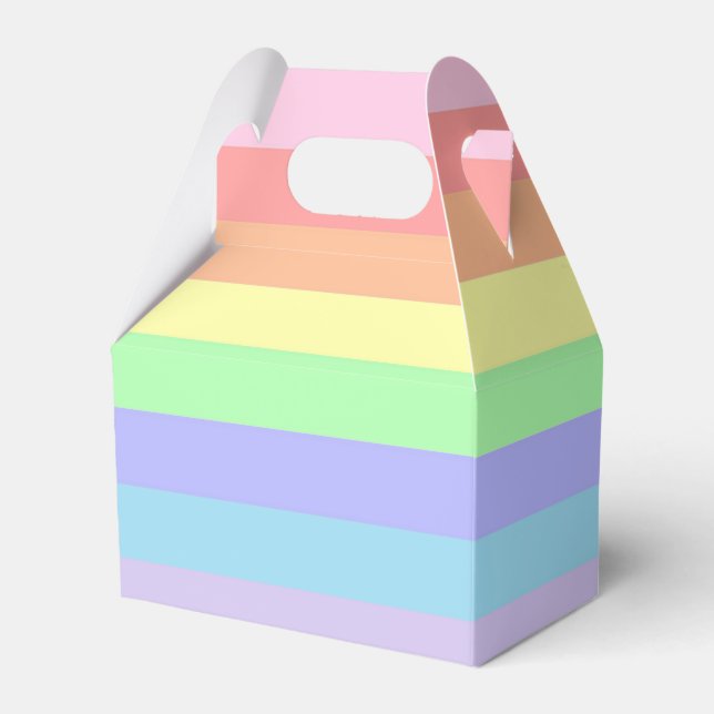 Pastel Rainbow Stripes Geschenkschachtel (Vorderseite)