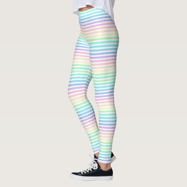 Pastel Rainbow Stripes Leggings (Links)