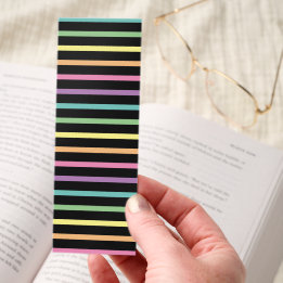 Pastel Rainbow Stripes Pattern on Black