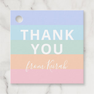 Pastel Rainbow Stripes Vielen Dank Geschenkanhänger